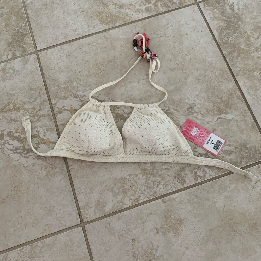 NWT Penti cream ivory halter bikini top